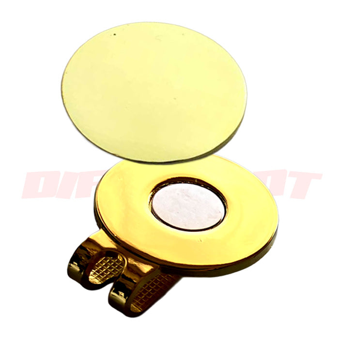 ゴールド ゴルフマーカー 25mm フチありとフチなしと ハットクリップにマグネット セット