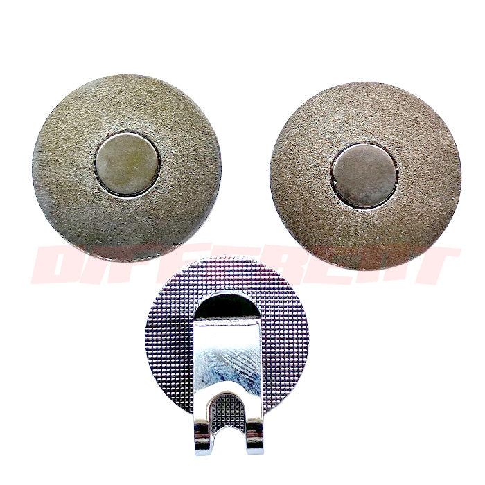 ゴルフ マグネット付き マーカー Silve 30mm フチあり&フチなし クリップセット デコ レジン素材