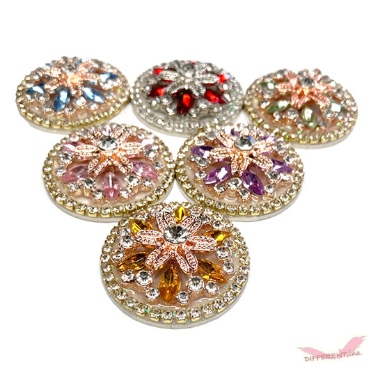 お花風 クリスタルストーン 30mm ゴルフマーカー ハットクリップ マグネット付き セット