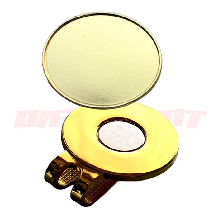 ゴールド ゴルフマーカー 25mm フチありとフチなしと ハットクリップにマグネット セット