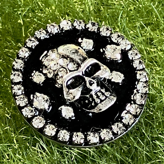 Skull ラインストーン埋め込み キラキラ ゴルフマーカー ハットクリップセット