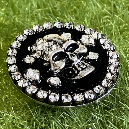 Skull ラインストーン埋め込み キラキラ ゴルフマーカー ハットクリップセット